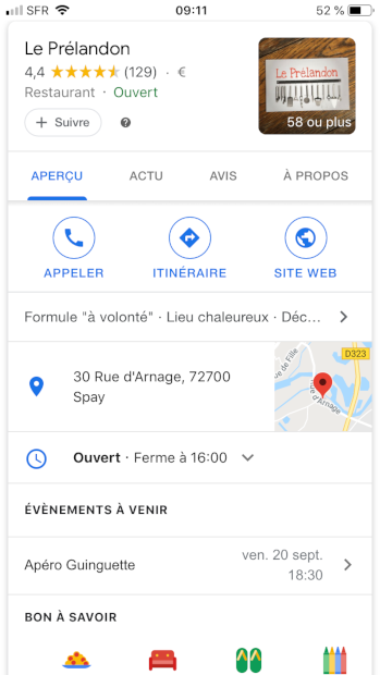 google my business Le Prelandon